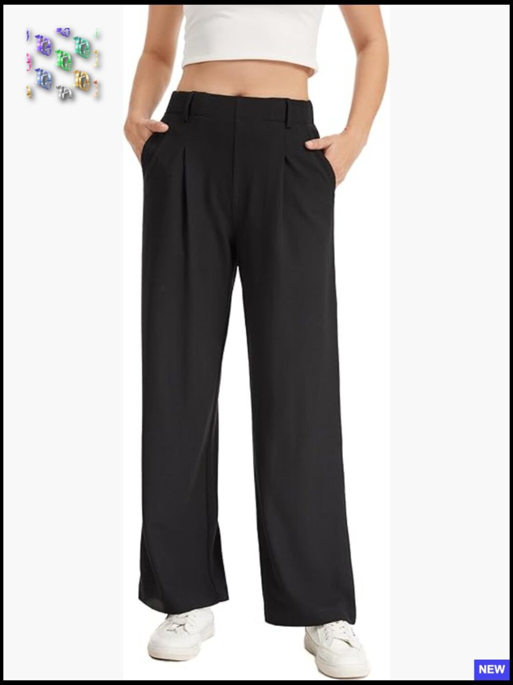 Wide Leg Pants Stretchy Work Dress Pants Pull On Business Casual Slacks